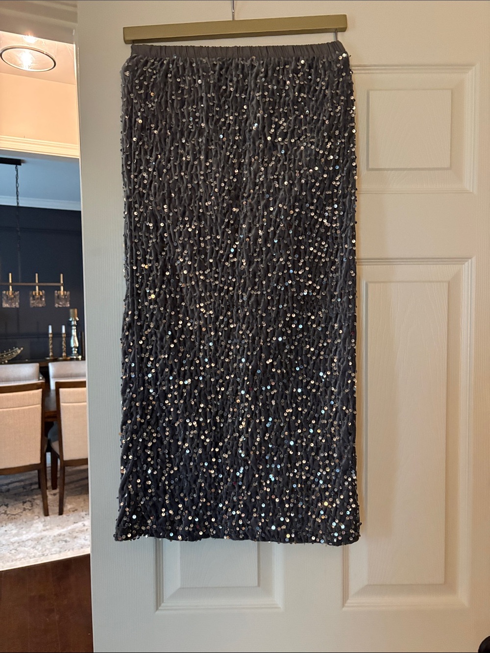 Women’s Sequin Pencil Skirt - Gray